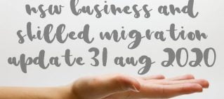 NSW Business and Skilled Migration Update 31 Aug 2020